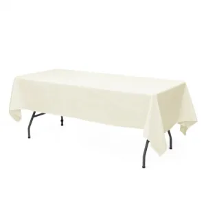 10 pcs 60" x 102" Rectangle Polyester Tablecloth-Ivory