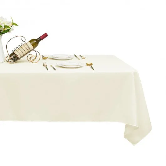 10 pcs 60" x 102" Rectangle Polyester Tablecloth-Ivory