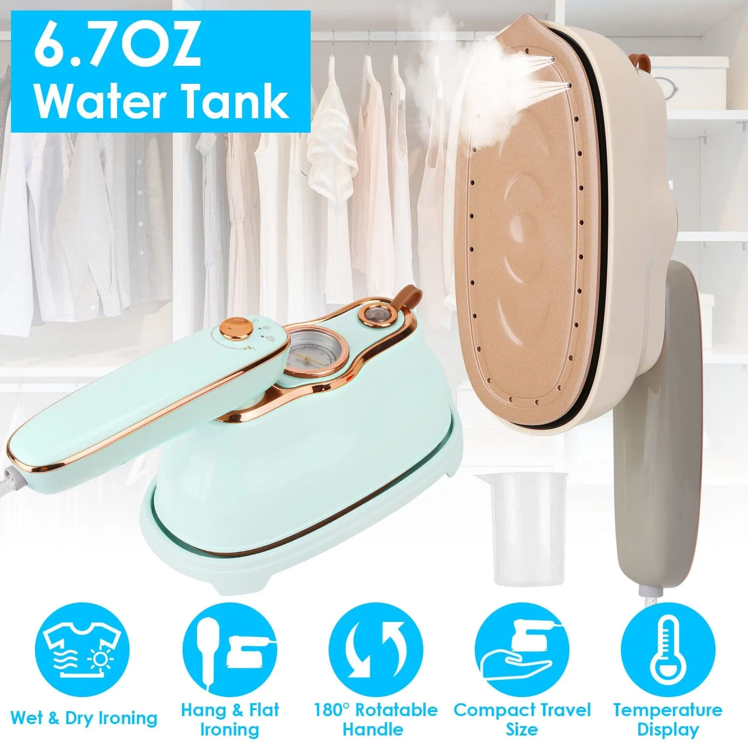 1200W Foldable Handheld Clothes Iron Steamer