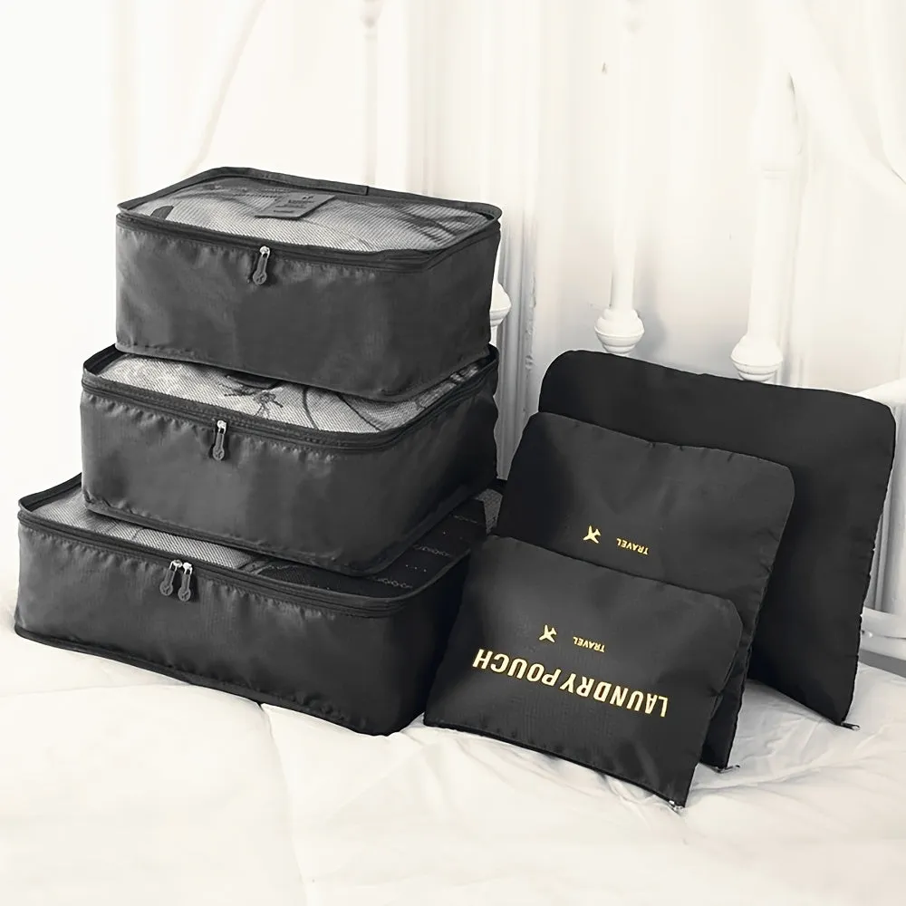 6PCS Travel Storage Bag Set Organize Clothes  Shoes