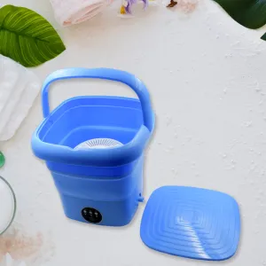 7271 Mini Washing Machine Foldable Mini Washer with Drain Basket Portable Washing Machine Foldable for Laundry Travel Camping RV Baby Clothes