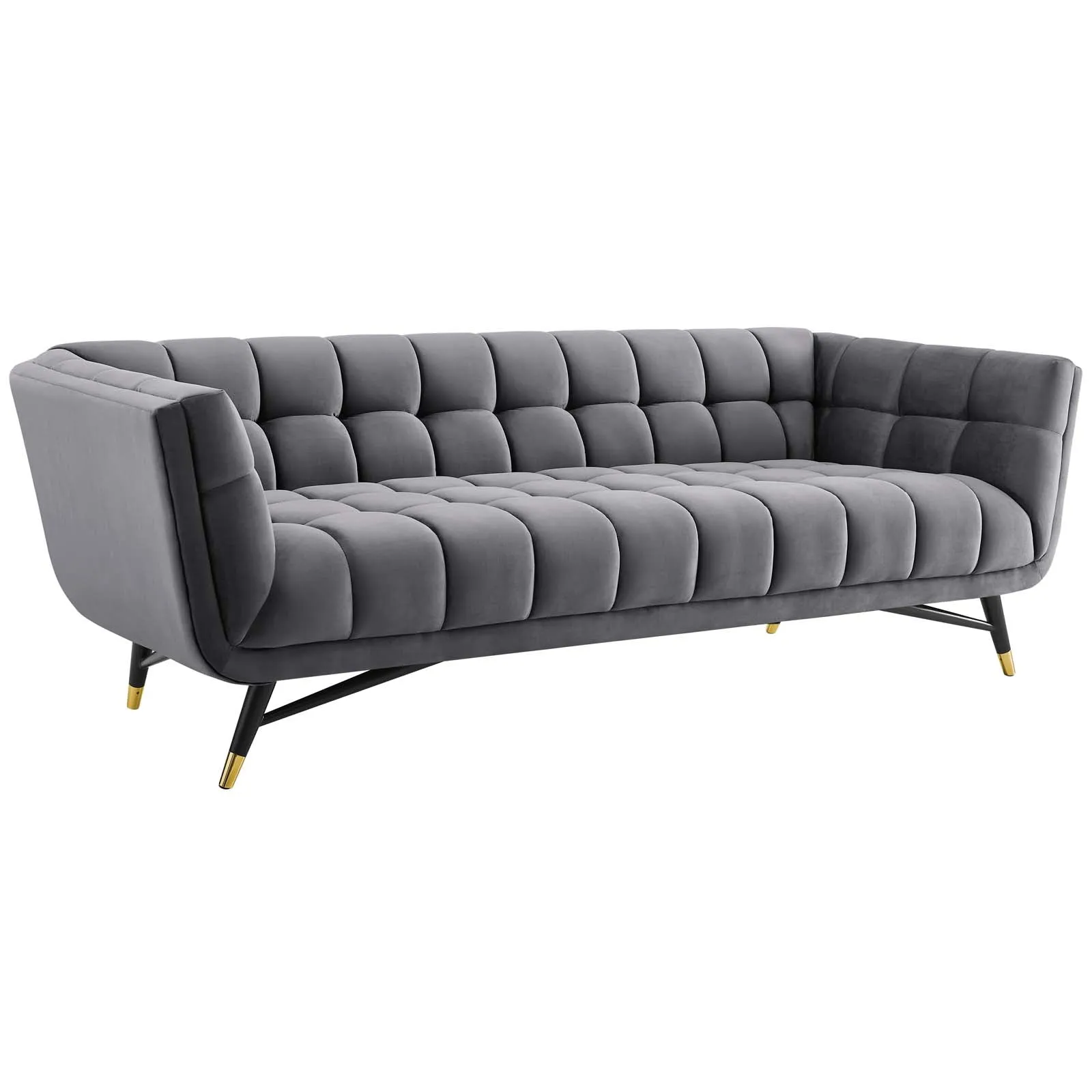 Adept Performance Velvet Sofa Gray EEI-3059-GRY