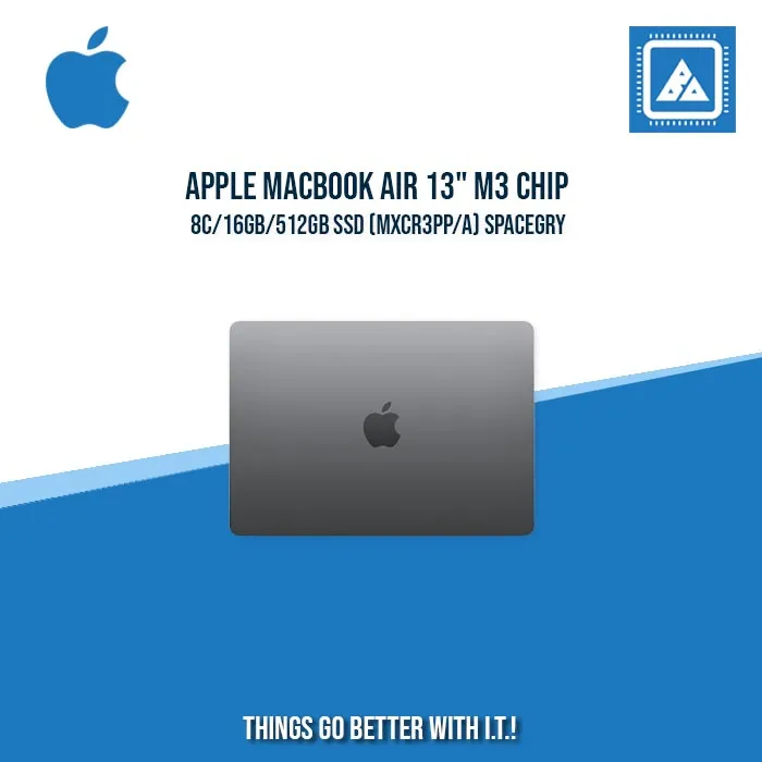 APPLE MACBOOK AIR 13" M3 CHIP 8C/16GB/512GB SSD (MXCR3PP/A)| BEST FOR CORPORATES AND FREELANCER LAPTOP