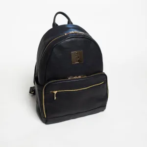 Black Carrier Leather Backpack