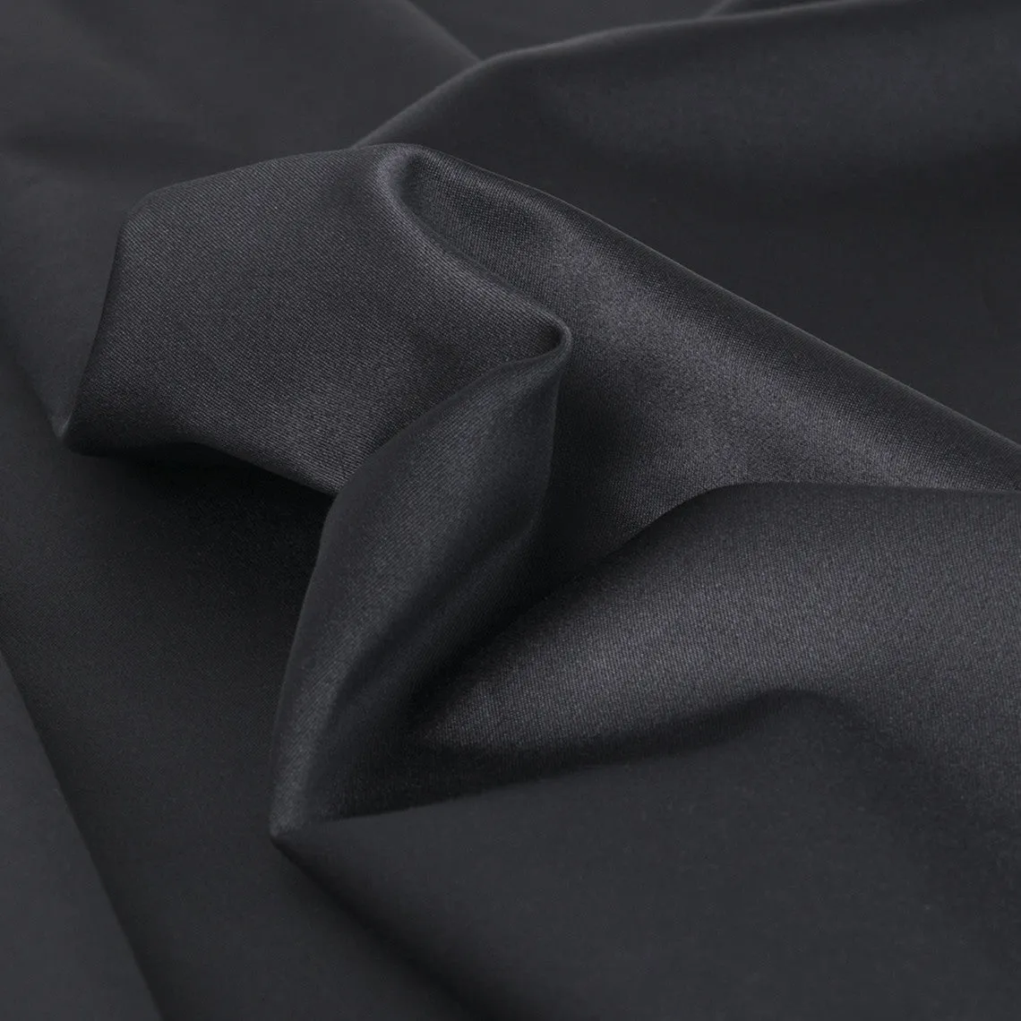 Black Stretch Matte Satin 383