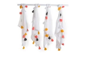 Childhome Pack of 4 Tetra Cotton Cloths With Tassel