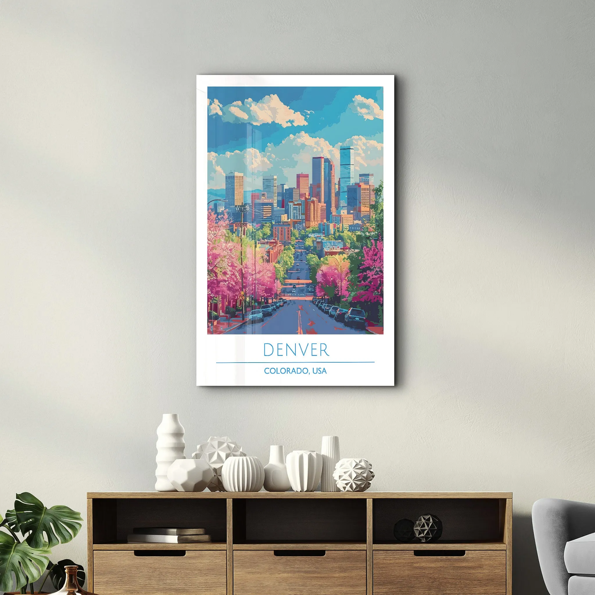 Denver-Colorado USA-Travel Posters | Glass Wall Art