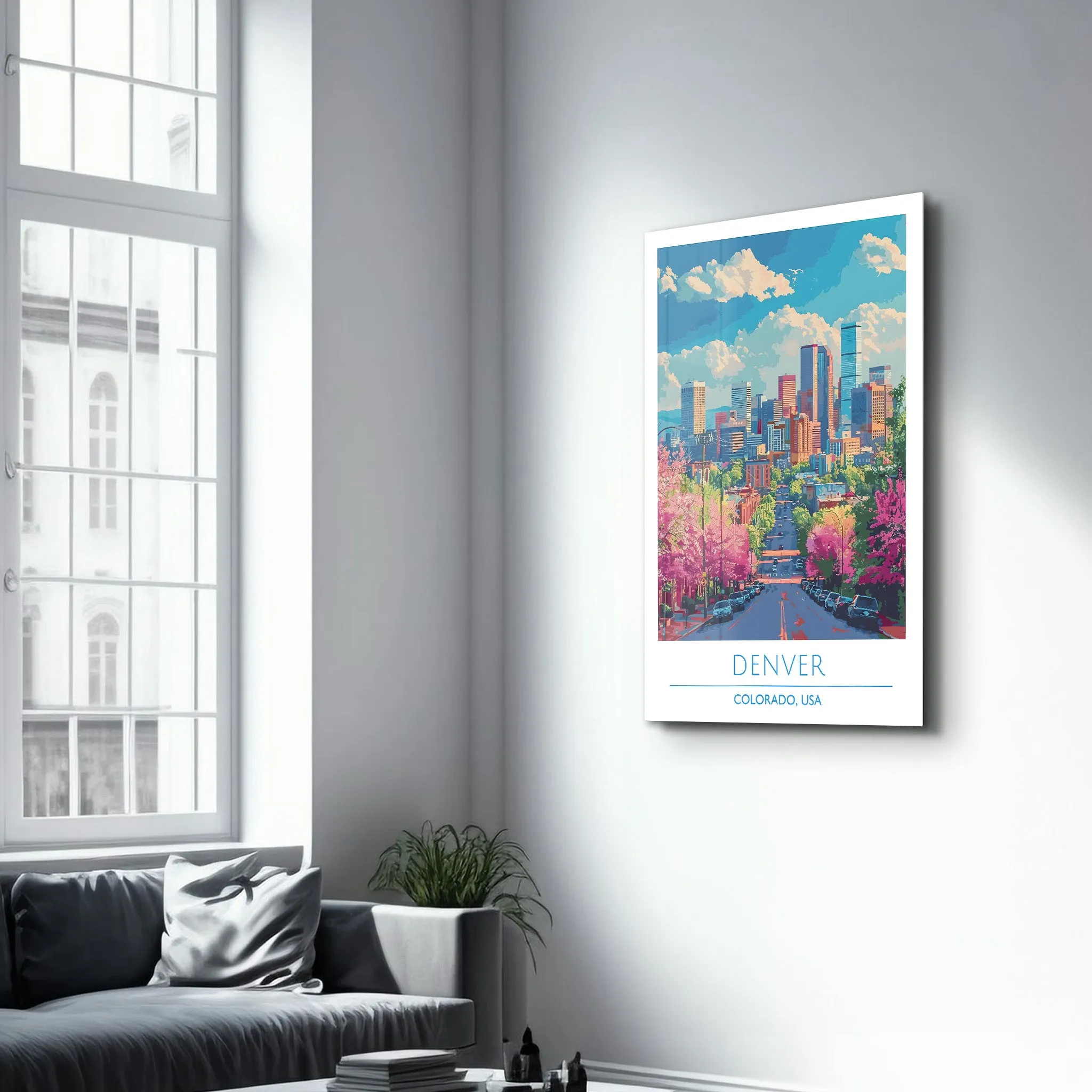 Denver-Colorado USA-Travel Posters | Glass Wall Art