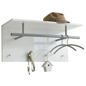 FMD Wall-mounted Coat Rack 72x29.3x34.5 cm High Gloss White