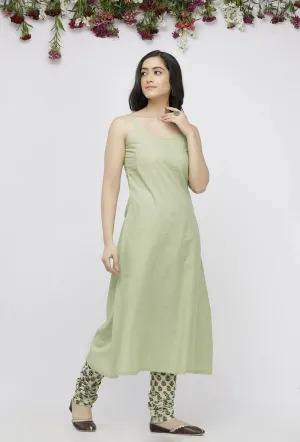 Light Green Cotton Slip Kurta