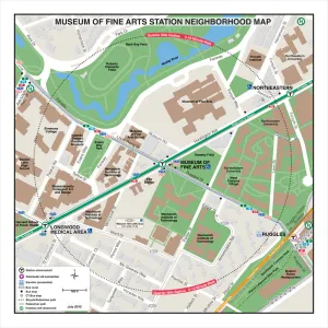 MBTA Museum of Fine Arts Station Neighborhood Map (July 2012)