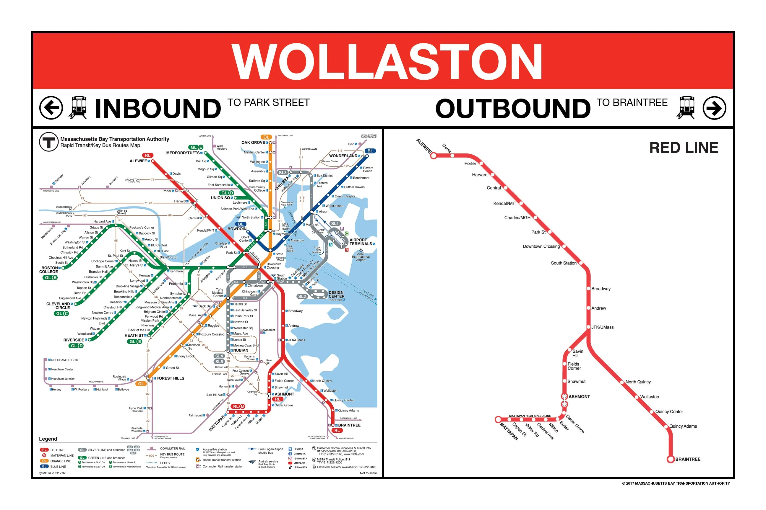 MBTA Red Line Station Panel Prints (18"x24")