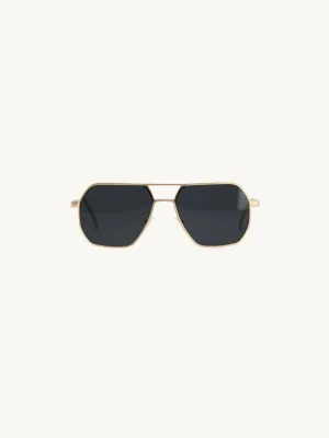 Nola Polarized Sunglasses: Black/Gold