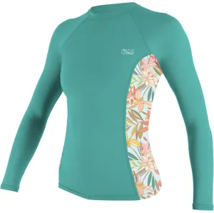 ONeill Womens Side Print L/S Rash Guard Canton / Dahlia