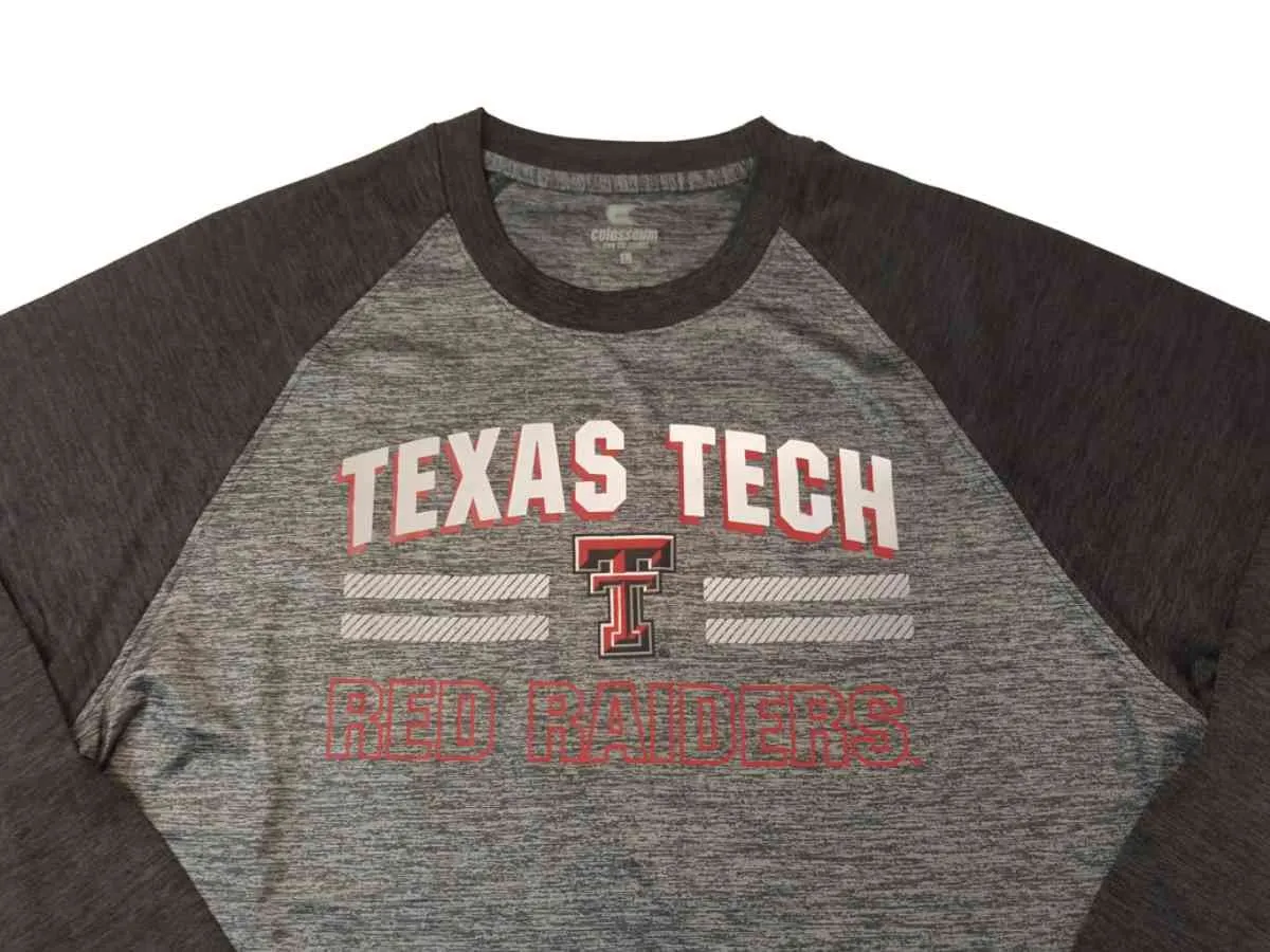 Texas Tech Red Raiders Colosseum Two-Tone Gray Performance LS Crew T-Shirt (L)