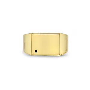 The Rita Ring  - JOEY ZAUZIG RECTANGULAR MINIMAL BLACK STONE SIGNET RING