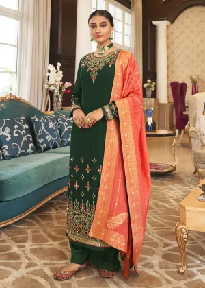 Wedding Party Prodigious Green Thread & Zari Salwar Suit