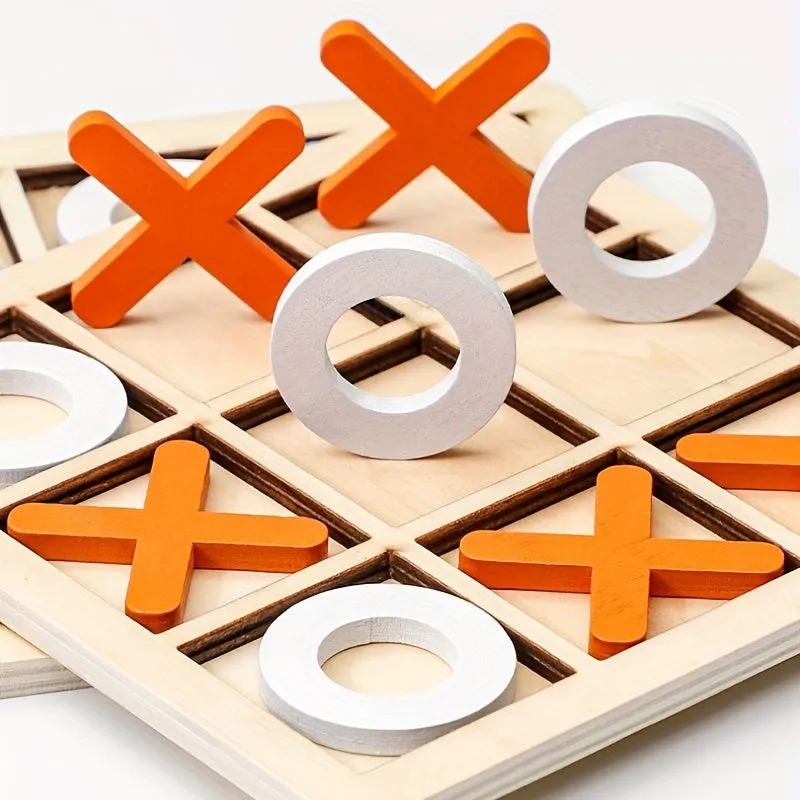 Wood XOXO Board Game  Classic family game in premium acacia wood